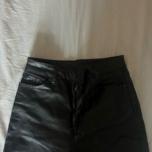 H&M Black leather mom jeans